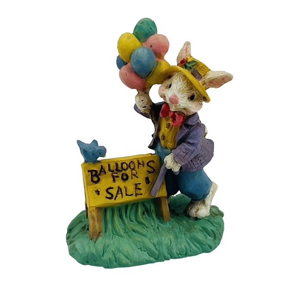 Cottontail Lane Balloons For Sale Bunny‎ Rabbit Figurine Resin - Picture 1 of 6